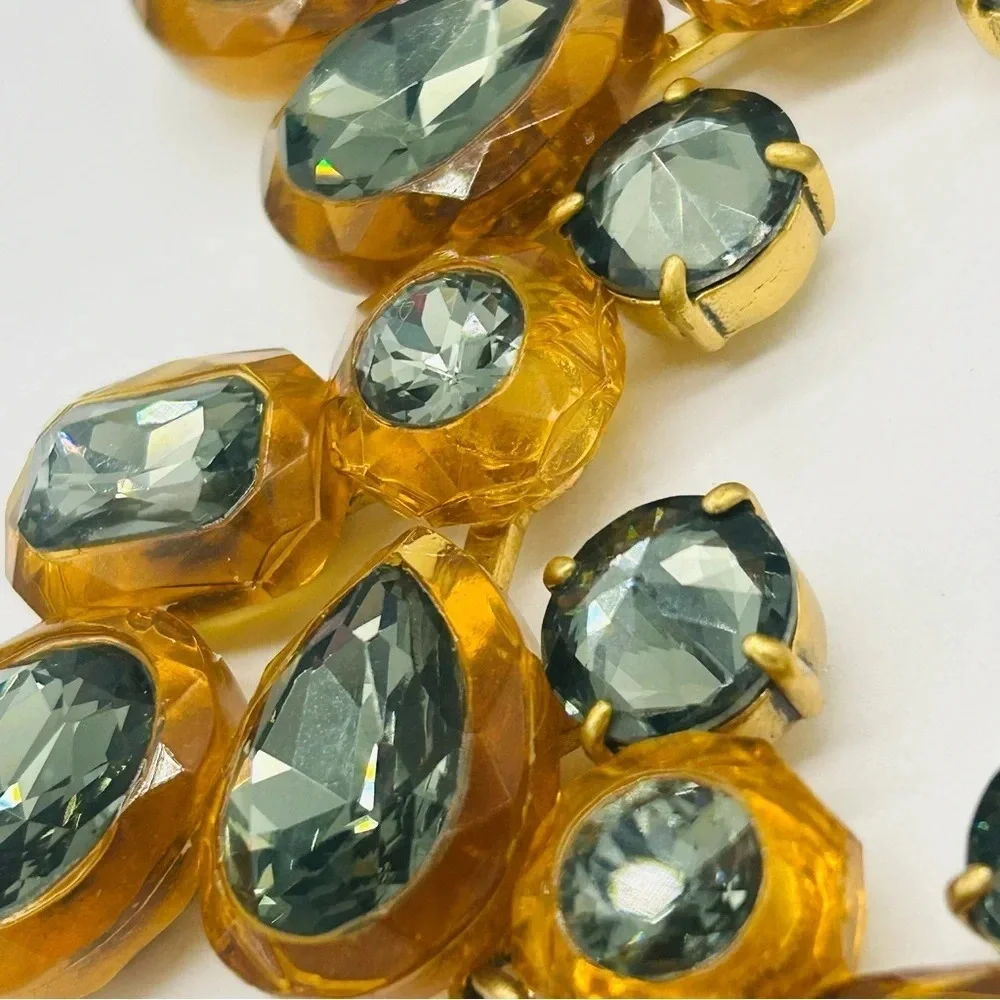 J. Crew Jewel Box Dark Gray Amber Necklace